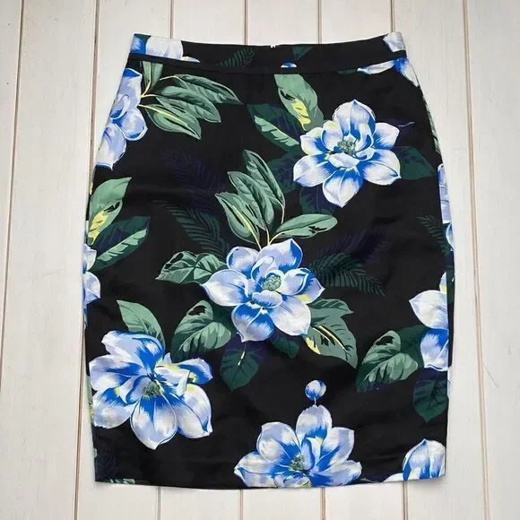 NWT Linen Blend Floral Pencil Skirt - Picture 12 of 12